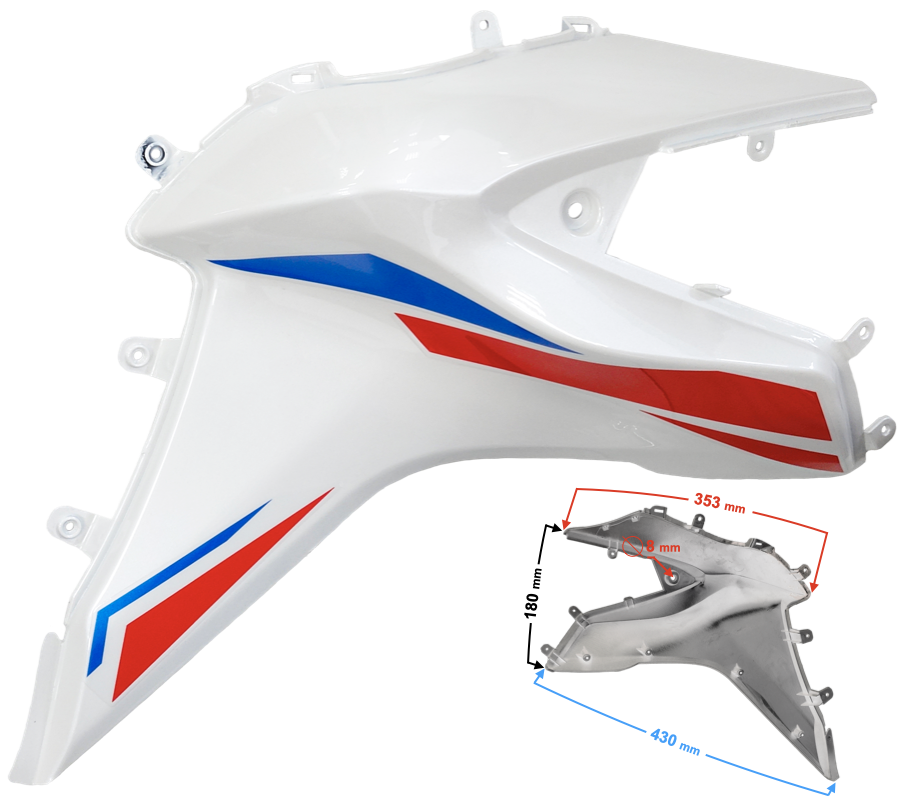 Tankdeksel rechts wit GT 125